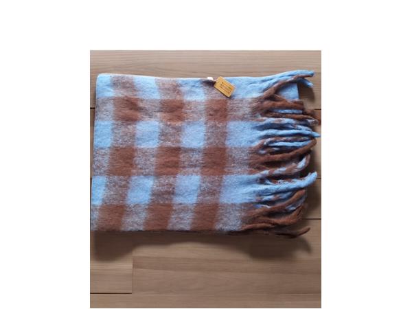 Warme Sjaal Geruit - Franjes - 180x60 cm - Blauw