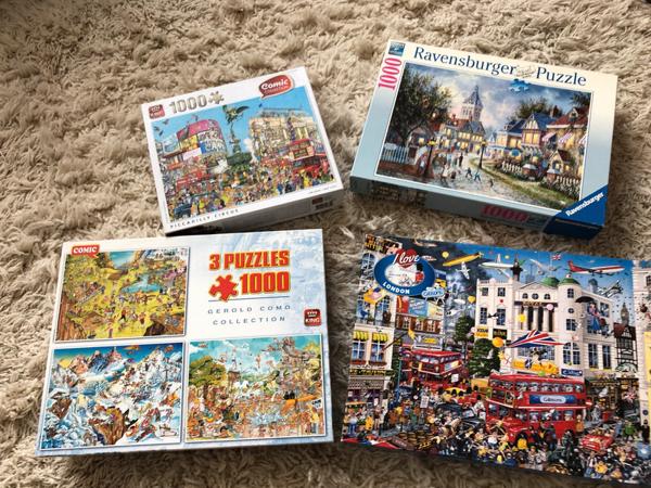 4 stuks als nieuw compleet puzzels in doos