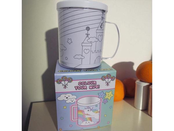 kleur je eigen beker - unicorn - met 3 tekeningen