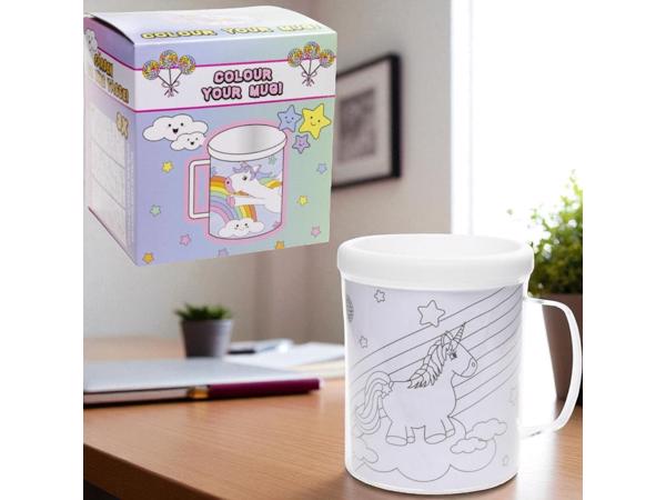 kleur je eigen beker - unicorn - met 3 tekeningen