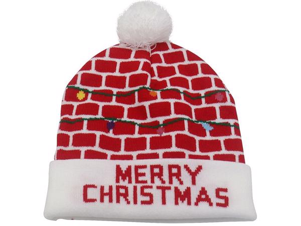 Muts met Pompon - Thema Kerst - Beanie - Acryl - Merry Chris