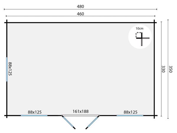 Blokhut - Tuinhuis Tane | 40 mm | vuren onbehandeld