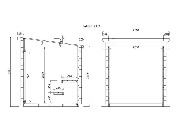 Sauna huis Tampere XXS | 40 mm | onbehandeld