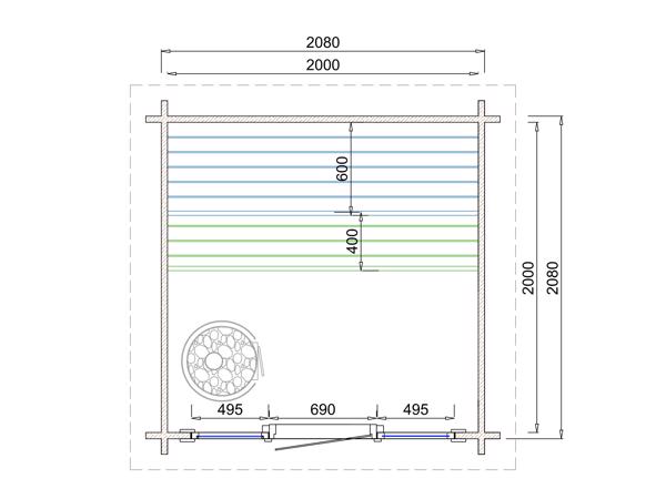 Sauna huis Tampere XXS | 40 mm | onbehandeld