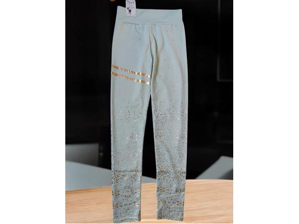 Holala stretchy legging mintgroen goud glitter S/M