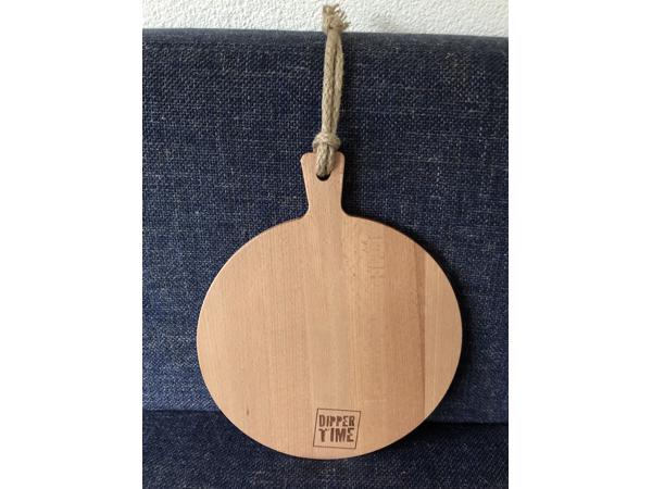 Houten serveerplank rond dipper time 30 cm hout borrelplank