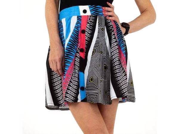 Zomer rok blauw roze S/M
