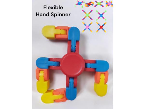 Flexibele Fidget Spinner rood meerkleurig