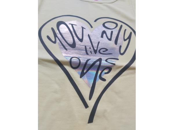 Glo-Story t-shirt you only live once geel 164