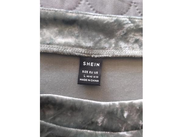 Shein velours mintgroen shirt L