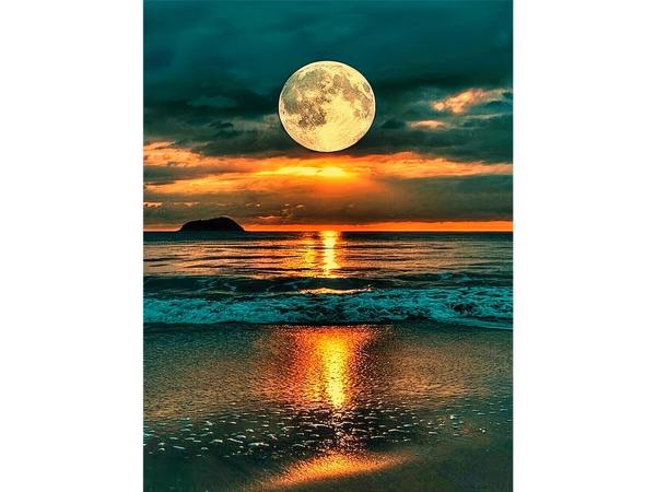 nr 56 Diamond Painting zonsondergang 50x40cm (vierkant)