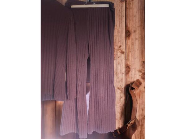 Tweedelige stretchy kleding set wijnrood XXL
