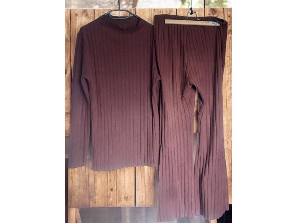 Tweedelige stretchy kleding set wijnrood XXL