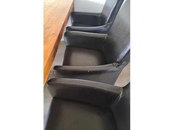 6 eetkamerstoelen (bruin leer)