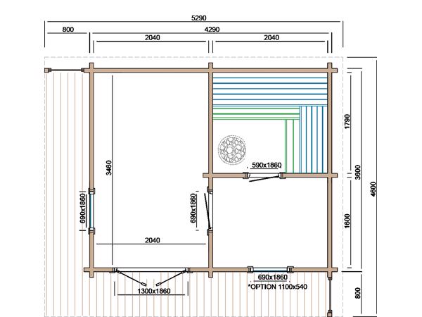 Saunahuis Puolanka 40 mm