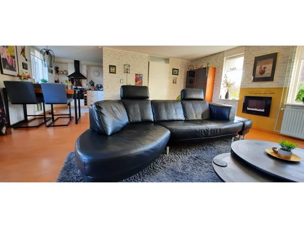 Zwart leder bank 3 zits