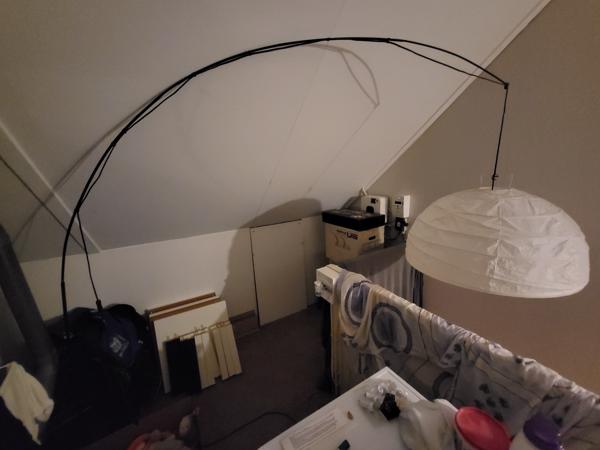 Booglamp met papieren lampenkap