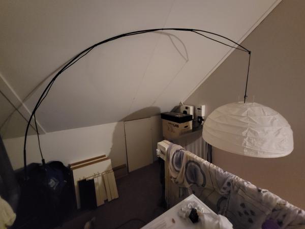 Booglamp met papieren lampenkap