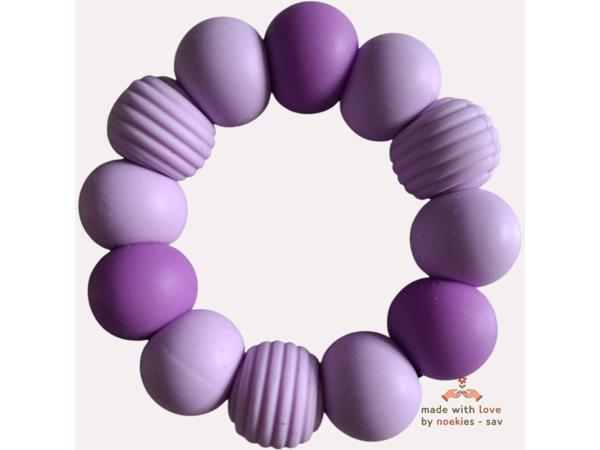 Noekies Handgemaakte Bijtring lila paars - Nieuw!