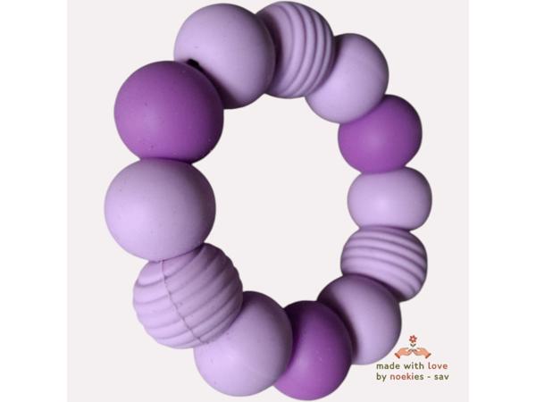 Noekies Handgemaakte Bijtring lila paars - Nieuw!
