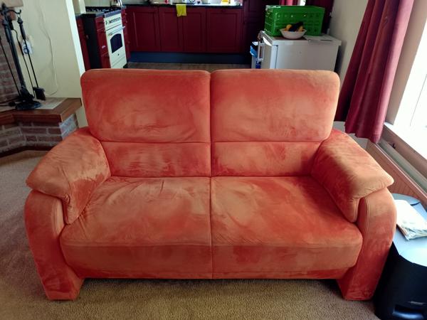 2 en/of 3 persoonsbank suedelook van stof