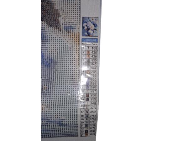 nr 26 Diamond Painting bloemen blauw 50x40cm (vierkant)