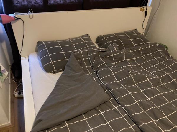 Ikea 2-persoons bed, wit