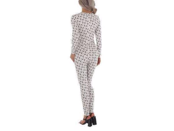 White icy - stretchy - Jumpsuit - cream - halve maan M/38