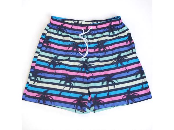 Zwembroek - short meerkleurig met palmbomen XL