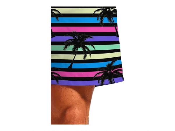 Zwembroek - short meerkleurig met palmbomen XL