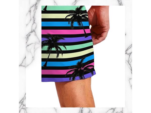 Zwembroek - short meerkleurig met palmbomen XL