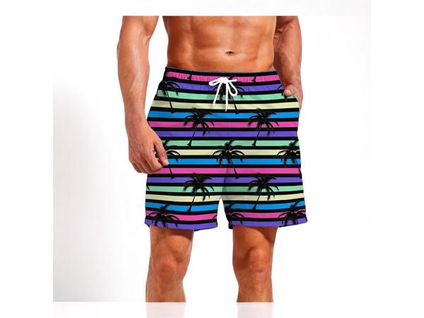 Zwembroek - short meerkleurig met palmbomen XL