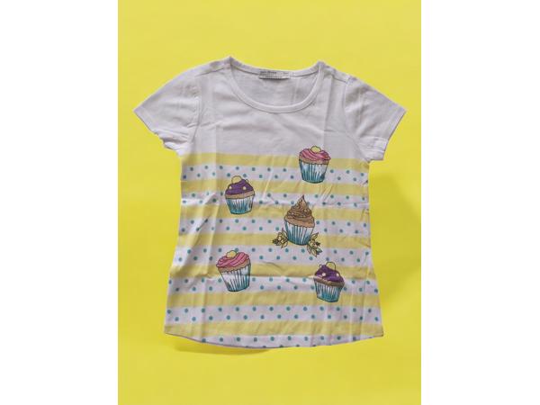 Glo-Story cupcakes t-shirt geel 110