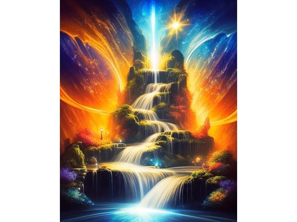50x40cm Diamond Painting watervallen (vierkant) nr 50