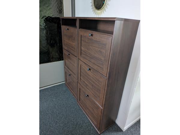 2 Donkerbruine IKEA schoenenkasten