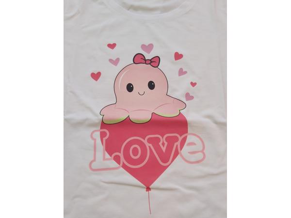 Glo-story t-shirt wit octopus love L
