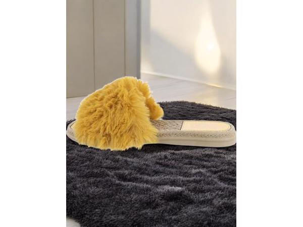 Givana Fluffy muiltjes - slippers geel 38