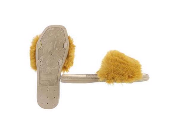 Givana Fluffy muiltjes - slippers geel 38