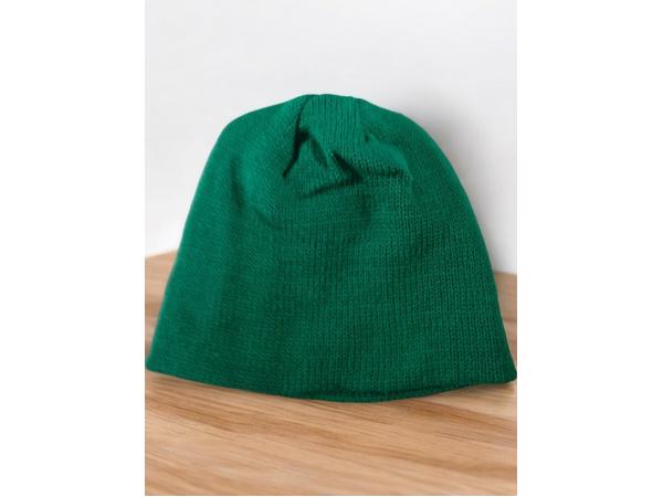 Effen kinder winter muts groen one size