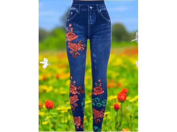 Top Look legging rozen blauw one size