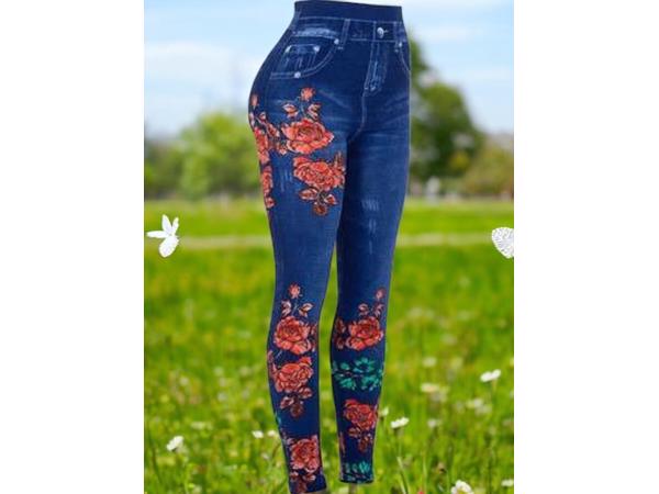 Top Look legging rozen blauw one size