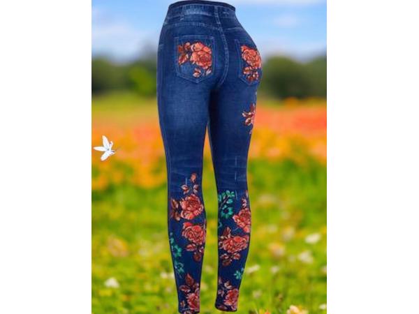 Top Look legging rozen blauw one size