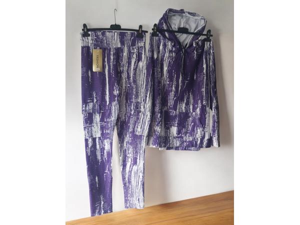 Fashion 2 delig huispak violet paars wit S/M