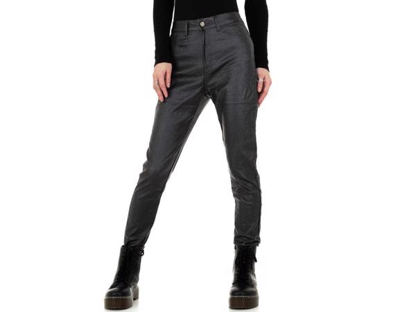 Daisy lederlook skinny broek glitterlook grijs 44/XXL