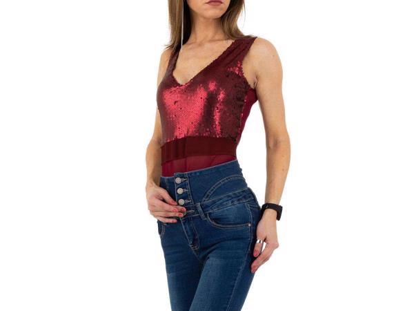 Glo-Story glitter lovers body wijnrood M/L