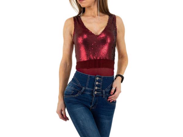 Glo-Story glitter lovers body wijnrood M/L