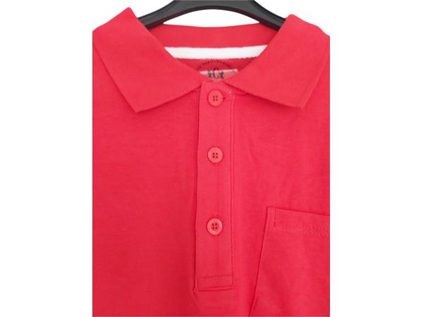 Glo-Story effen heren polo rood S