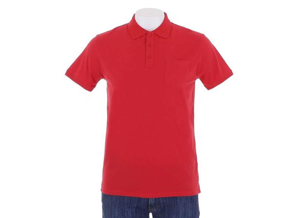 Glo-Story effen heren polo rood S