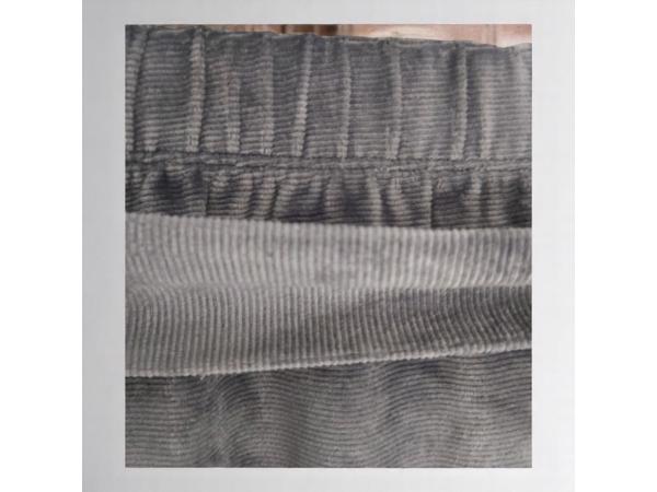 Lange velourse rok met split grijs S/M