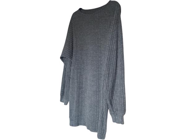 stretchy jurk grijs met pofmouwen XXL